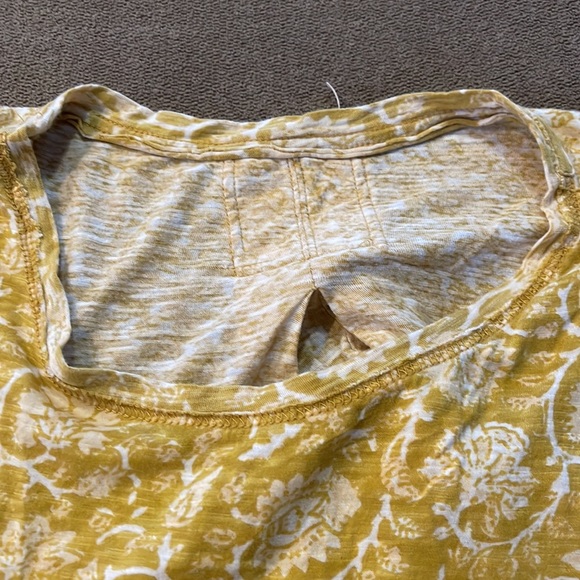 Free People yellow floral sleeveless top shirt size large - Picture 5 of 8